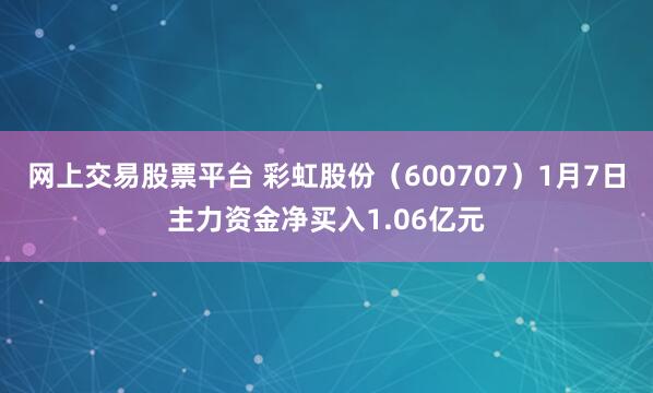 网上交易股票平台 彩虹股份（600707）1月7日主力资金净买入1.06亿元