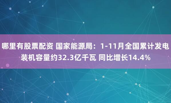 哪里有股票配资 国家能源局：1-11月全国累计发电装机容量约32.3亿千瓦 同比增长14.4%