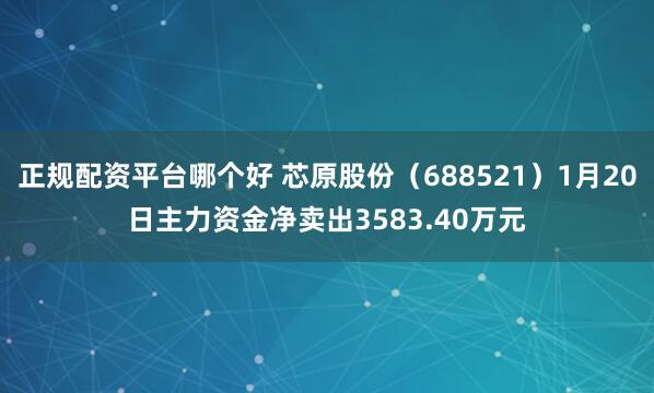 正规配资平台哪个好 芯原股份（688521）1月20日主力资金净卖出3583.40万元