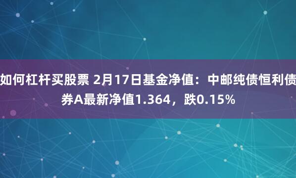 如何杠杆买股票 2月17日基金净值：中邮纯债恒利债券A最新净值1.364，跌0.15%