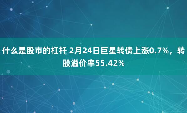 什么是股市的杠杆 2月24日巨星转债上涨0.7%，转股溢价率55.42%